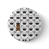 Australian Kelpie in the Sheep Pinback Buttons