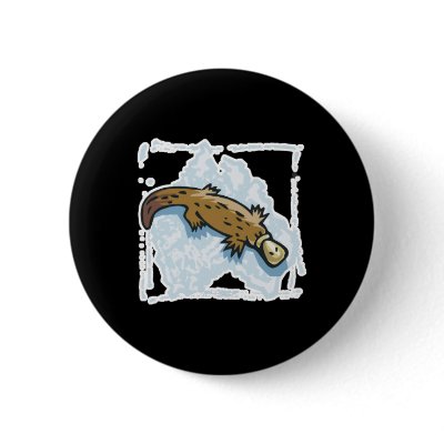 australian platypus design pinback buttons by doonidesignsanimals