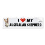 Australian Red Merle Shepherd Love Sticker Bumper Stickers
