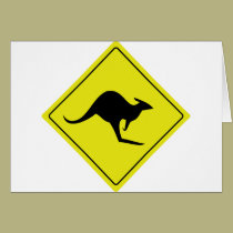 australian roadsign kangaroo australia cards
