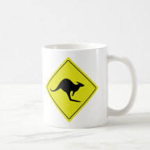 australian roadsign kangaroo australia coffee mug
