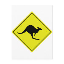 australian roadsign kangaroo australia postcard