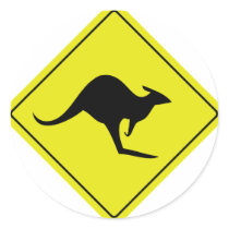 australian roadsign kangaroo australia round sticker