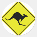 australian roadsign kangaroo australia round sticker