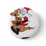 Australian Santa riding a Christmas kangaroo Pins