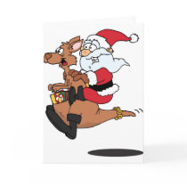 Australian Santa riding a Christmas kangaroo Greeting Card