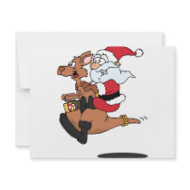 Australian Santa riding a Christmas kangaroo Custom Announcements