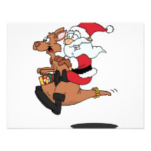 Australian Santa riding a Christmas kangaroo Custom Announcements