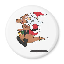 Australian Santa riding a Christmas kangaroo Refrigerator Magnet