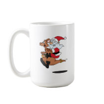 Australian Santa riding a Christmas kangaroo Mugs