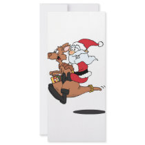 Australian Santa riding a Christmas kangaroo Rack Cards