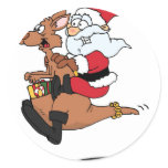 Australian Santa riding a Christmas kangaroo Stickers