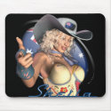 Australian Sexy Cowgirl Pinup Art Mousepad Sheila