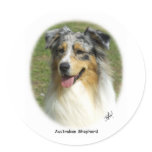 Australian Shepherd 9K008D-03 Round Stickers