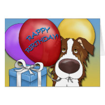 Australian Shepherd Birthday Card