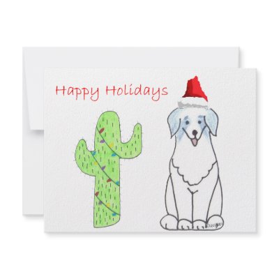 Australian Shepherd Blue Cactus Christmas Personalized Invitation by giftsjustforuholiday