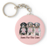 Australian Shepherd Breast Cancer Keychain