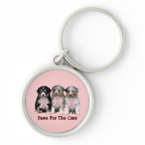 Australian Shepherd Breast Cancer Keychain