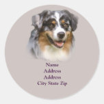 Australian Shepherd Fabulous Address Label Round Stickers