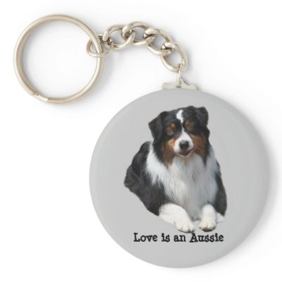 Australian Shepherd Guardian Keychain by normagolden