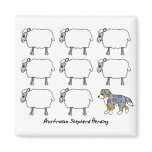 Australian Shepherd Herding Sheep Magnet