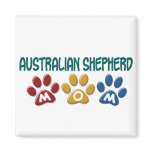 AUSTRALIAN SHEPHERD MOM Paw Print Magnet
