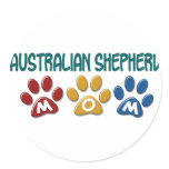 AUSTRALIAN SHEPHERD MOM Paw Print Stickers