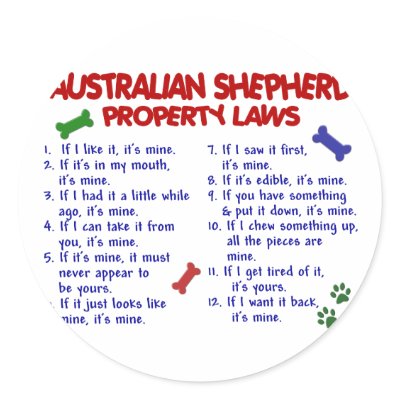 AUSTRALIAN SHEPHERD Property Laws 2 by poochloverstuff