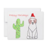 Australian Shepherd Red Cactus Christmas invitations