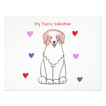 Australian Shepherd Red Furry Valentine Personalized Invitations