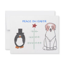 Australian Shepherd Red Peace On Earth Custom Invitation