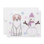 Australian Shepherd Red & Snowman Invitation