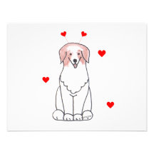 Australian Shepherd Red Valentine Ears Personalized Invitations