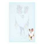 Australian Shepherd ~ Running Red Merle Puppy Stationery Paper