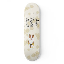 Australian Shepherd - Tan Leaves Design Skate Board Deck