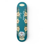 Australian Shepherd ~ Turquoise Floral Design Custom Skateboard