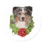 Australian Shepherd Wreath - Sticker