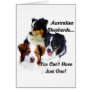 Australian shepherds greeting card