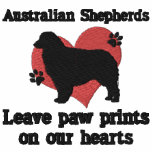 Australian Shepherds Leave Paw Prints Embroidered Hoody