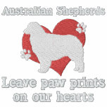Australian Shepherds Leave Paw Prints Embroidered Polo Shirt