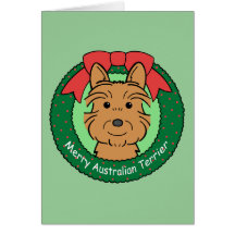 Australian Terrier Christmas Card