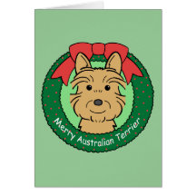 Australian Terrier Christmas Greeting Cards