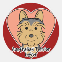 Australian Terrier Lover Round Stickers