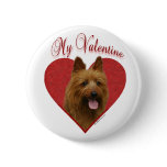 Australian Terrier My Valentine - Button
