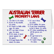 AUSTRALIAN TERRIER Property Laws 2 Greeting Cards