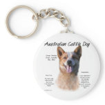 AustralianCattle Dog (redspec) History Design Keychain