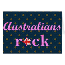 Australians Rock - Cute Pink Greeting Cards