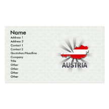 Austria Flag Map 2.0 Business Cards