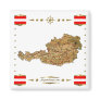 Austria Map + Flags Magnet