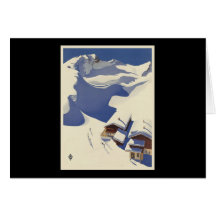 Austria Ski lodge in the Alps Greeting Cards